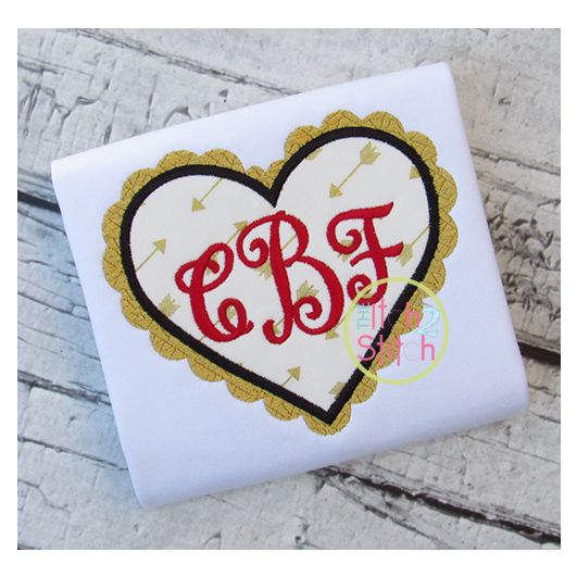 Scalloped Edge Heart Applique | Machine Embroidery Designs by JuJu