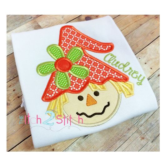 Scarecrow Girl Applique | Machine Embroidery Designs by JuJu