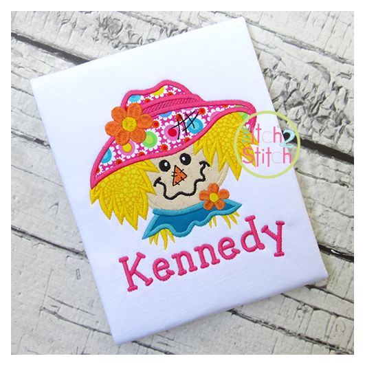 Scarecrow Girl 2 Applique | Machine Embroidery Designs by JuJu