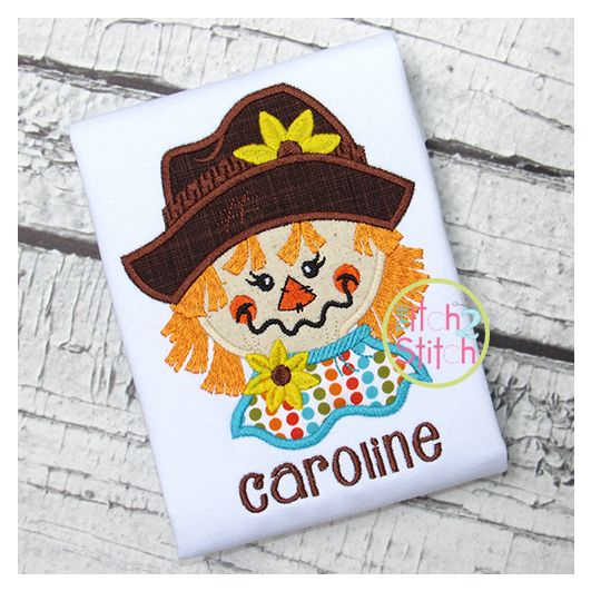 Scarecrow Girl 3 Applique | Machine Embroidery Designs by JuJu
