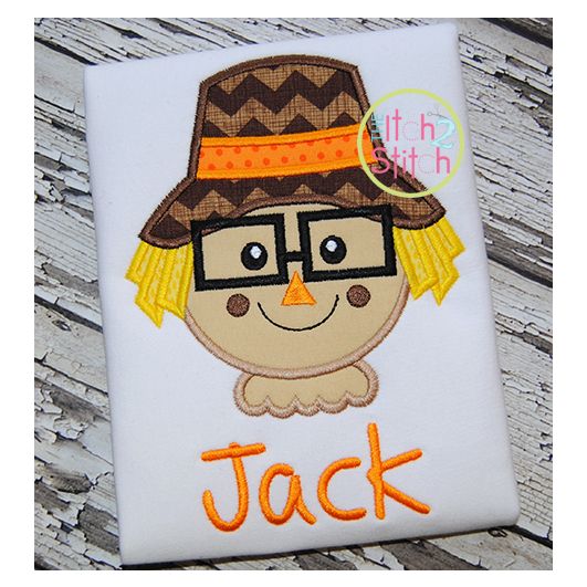 Scarecrow Glasses Applique | Machine Embroidery Designs by JuJu