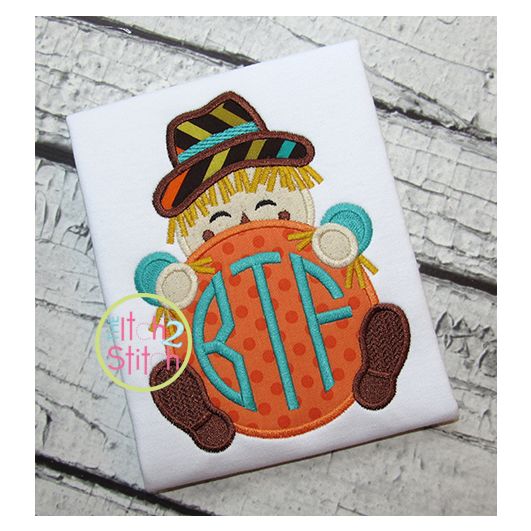 Scarecrow Boy Peeker Applique | Machine Embroidery Designs by JuJu