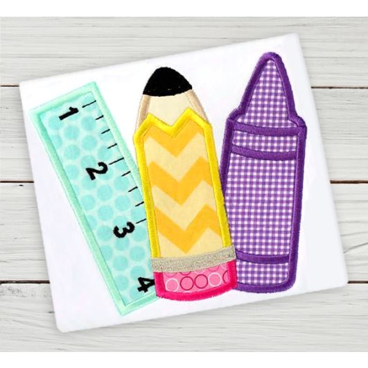 School Supplies | Machine Embroidery Designs by JuJu