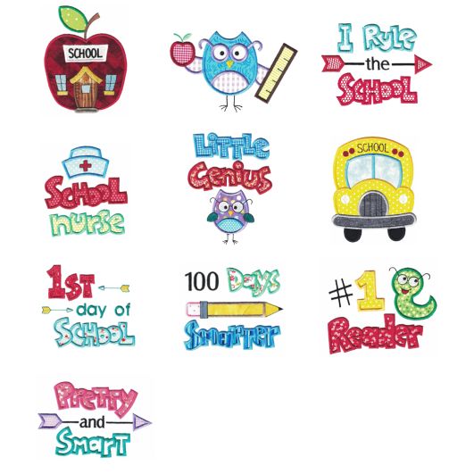 Rule The School Applique Machine Embroidery Designs by JuJu