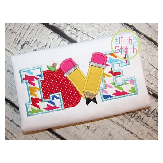 School Love Applique | Machine Embroidery Designs by JuJu