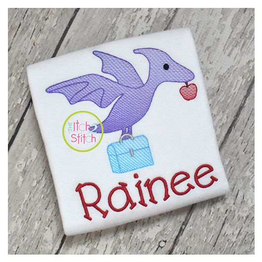 School Pterodactyl Sketch | Machine Embroidery Designs by JuJu