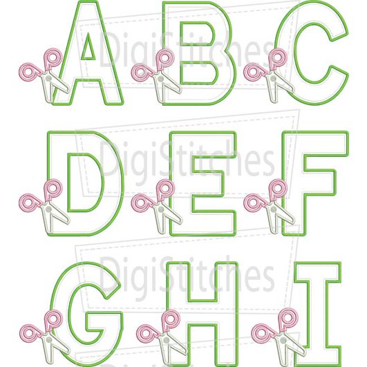 Scissors Applique Alphabet