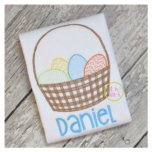 Scratchy Easter Basket Embroidery | Machine Embroidery Designs by JuJu