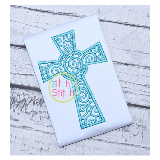 Scroll Cross Embroidery | Machine Embroidery Designs by JuJu