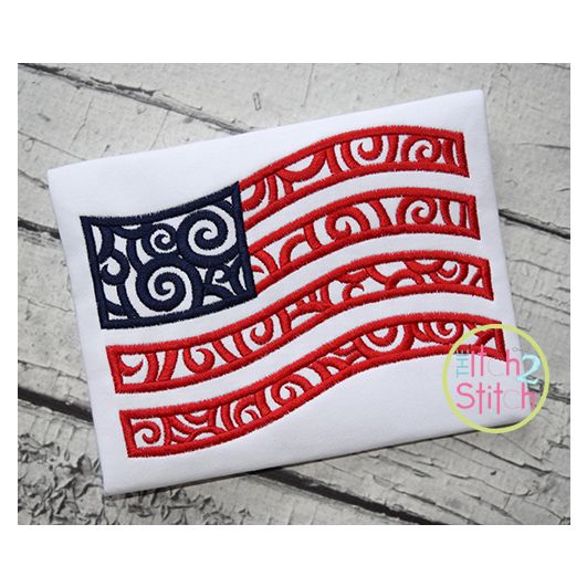 Scroll Flag Embroidery | Machine Embroidery Designs by JuJu