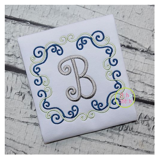 Scroll Font Frame | Machine Embroidery Designs by JuJu