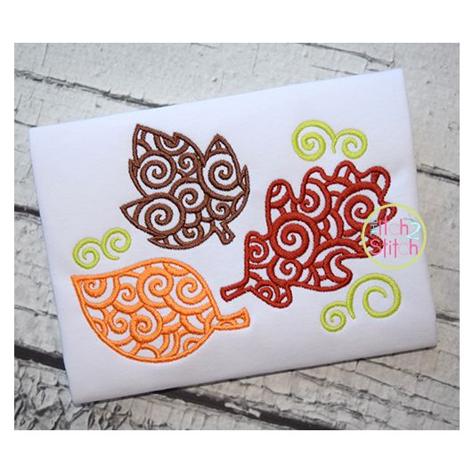Scroll Leaf Set Embroidery