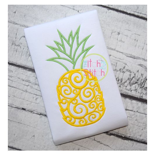 Scroll Pineapple Embroidery | Machine Embroidery Designs by JuJu