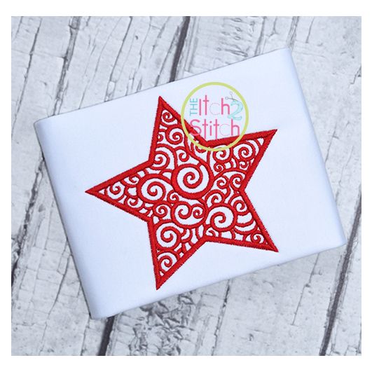 Scroll Star Embroidery | Machine Embroidery Designs by JuJu