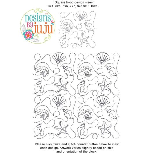 Sea Shells End-to-End Quilting | Machine Embroidery Designs by JuJu