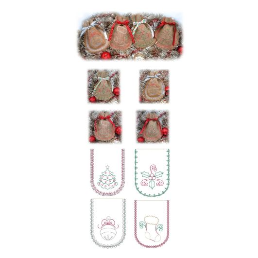 Simply Seasonal Gift Bags Set 2 | Machine Embroidery Designs by JuJu