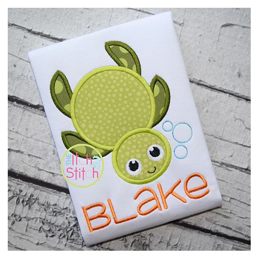 Sea Turtle Applique | Machine Embroidery Designs by JuJu