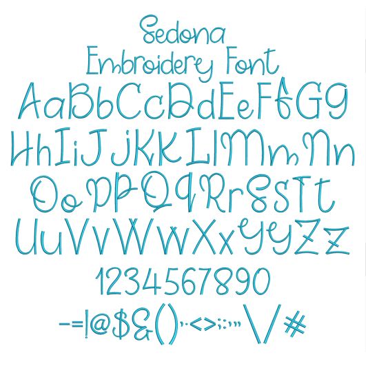 Sedona Embroidery Font | Machine Embroidery Designs by JuJu