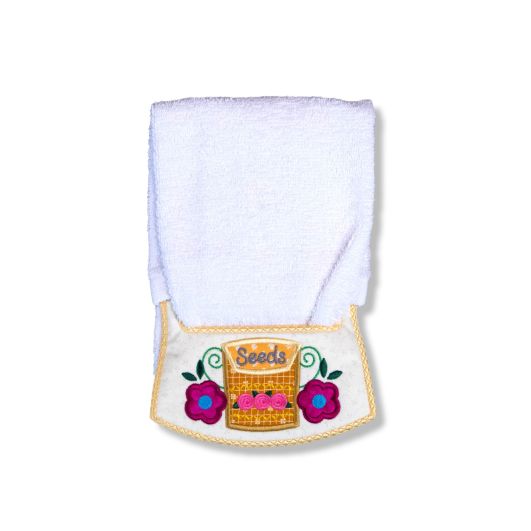 ITH Seed Packet Wrap Around Towel Topper | Machine Embroidery Designs by JuJu