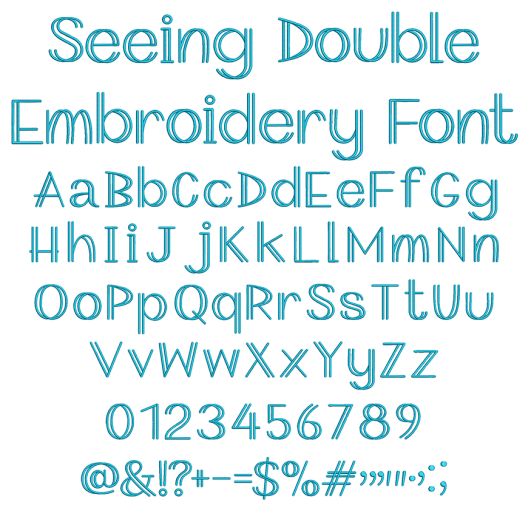 Seeing Double Embroidery Font | Machine Embroidery Designs by JuJu
