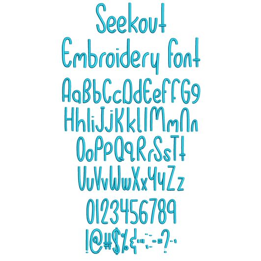 Seekout Embroidery Font | Machine Embroidery Designs by JuJu