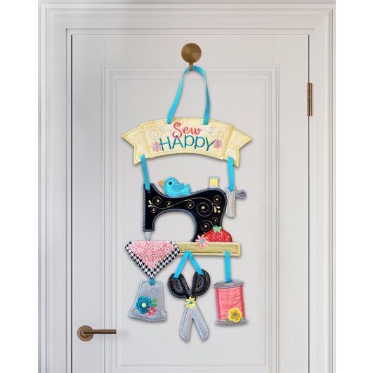 ITH Whimsical Sewing Wall Hanging | Machine Embroidery Designs by JuJu