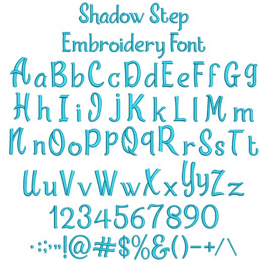 Shadow Step Embroidery Font | Machine Embroidery Designs by JuJu