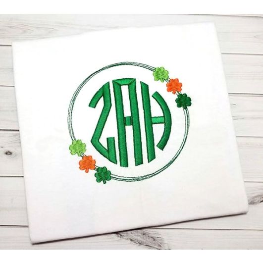 Sketchy Circle Shamrocks | Machine Embroidery Designs by JuJu