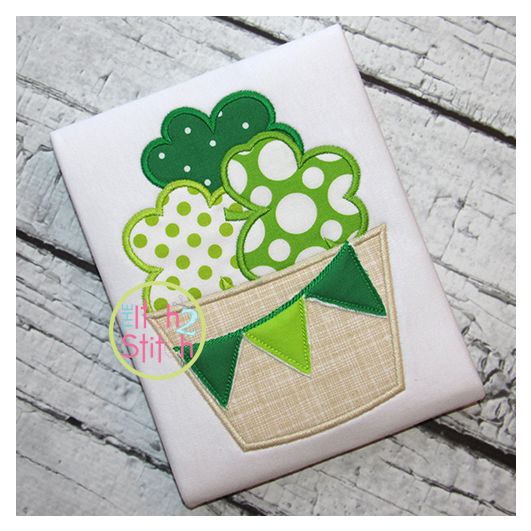 Shamrock Barrel Applique | Machine Embroidery Designs by JuJu