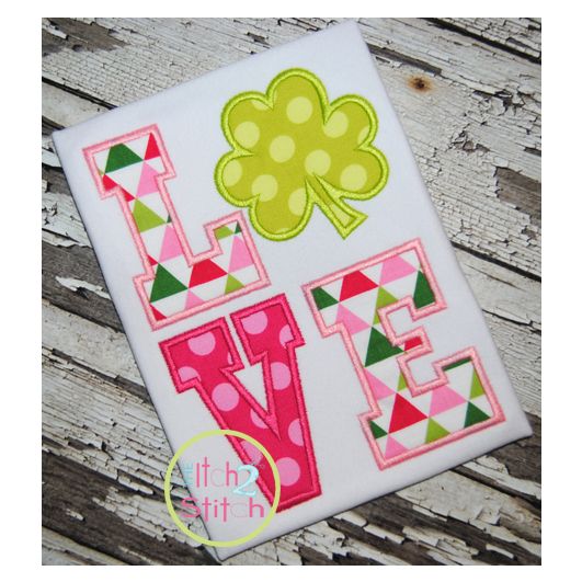 Shamrock Love Applique | Machine Embroidery Designs by JuJu