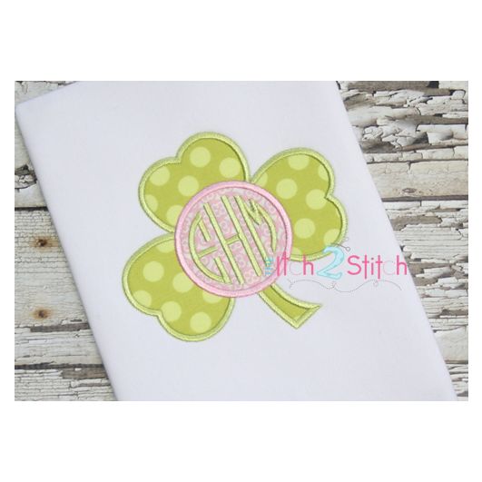 Shamrock Monogram Applique Frame | Machine Embroidery Designs by JuJu