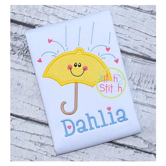 Showers of Love Umbrella Applique | Machine Embroidery Designs by JuJu