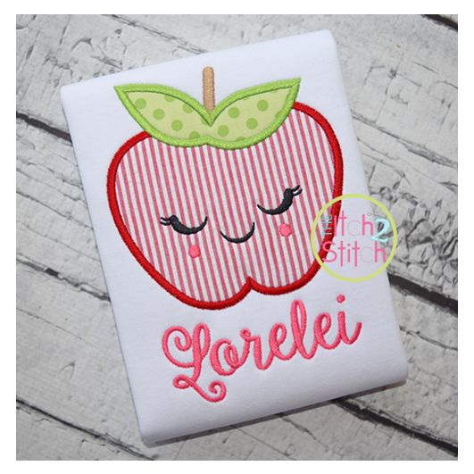 Shy Apple Applique | Machine Embroidery Designs by JuJu