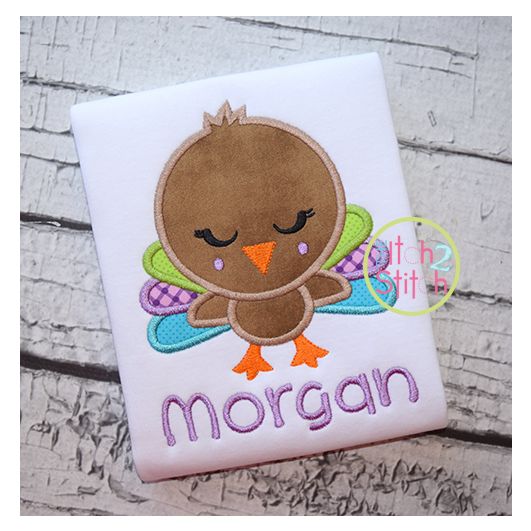 Shy Turkey Applique | Machine Embroidery Designs by JuJu