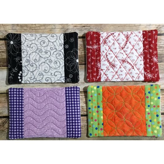 In The Hoop Quilted Mug Rugs Set 2 | Machine Embroidery Designs by JuJu