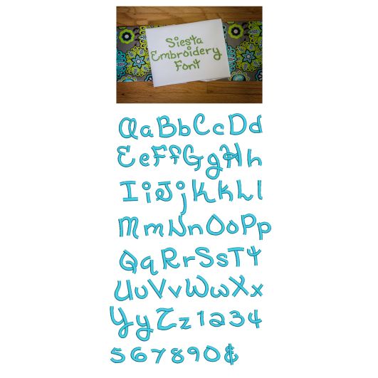 Siesta Embroidery Font Machine Embroidery Designs by JuJu
