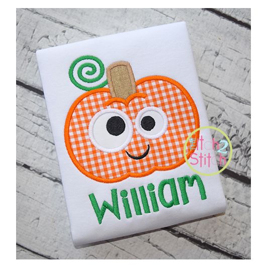 Silly Pumpkin Applique | Machine Embroidery Designs by JuJu