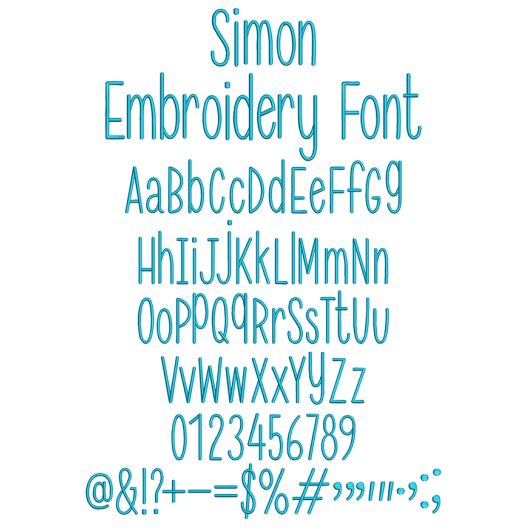 Simon Embroidery Font | Machine Embroidery Designs by JuJu