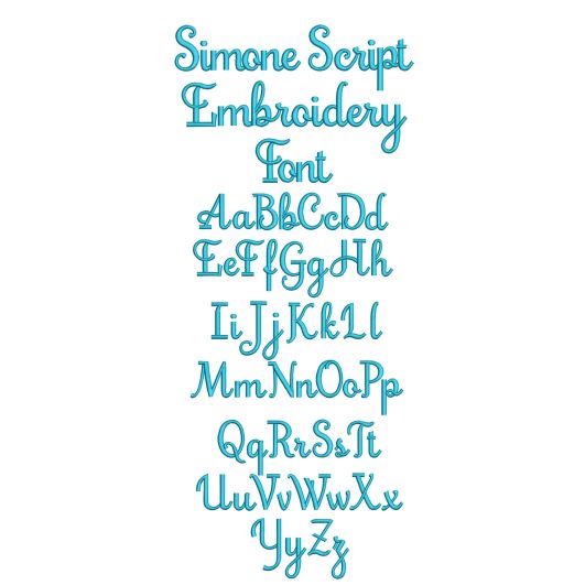 Simone Script Embroidery Font Machine Embroidery Designs by JuJu