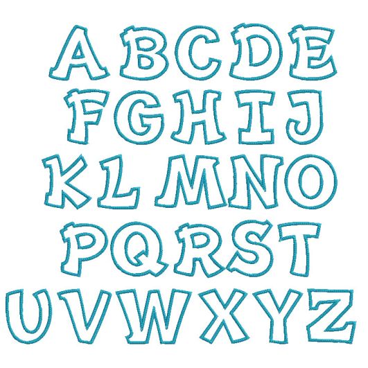Simply Chunky Applique Alphabet Machine Embroidery Designs by JuJu