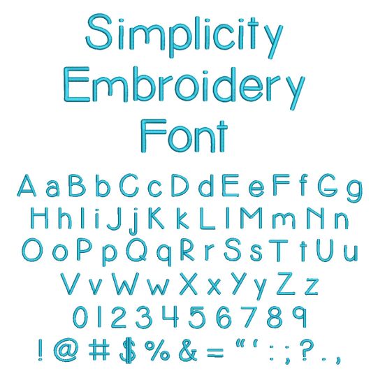Simplicity Embroidery Font Machine Embroidery Designs by JuJu