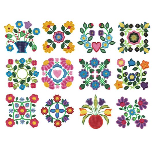 Simply Baltimore Flowers Set 2 Applique Machine Embroidery Designs by JuJu 
