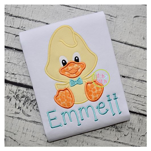 Sitting Duck Boy Applique | Machine Embroidery Designs by JuJu