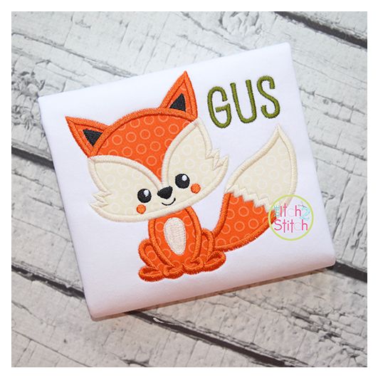 Sitting Fox Applique | Machine Embroidery Designs by JuJu