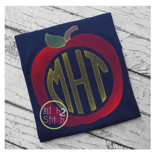 Sketch Apple Frame | Machine Embroidery Designs by JuJu