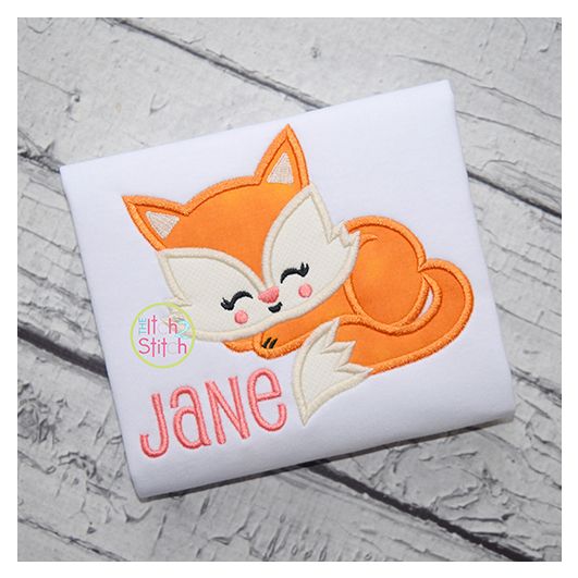 Sleeping Fox Applique | Machine Embroidery Designs by JuJu