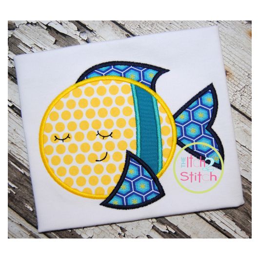 Sleepy Fish Applique | Machine Embroidery Designs by JuJu