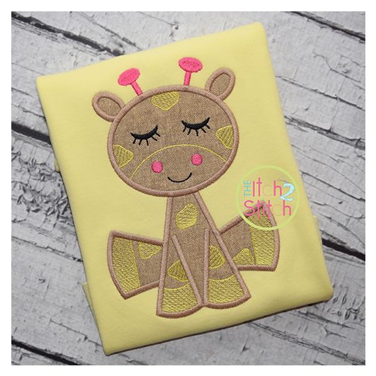 Sleepy Giraffe Applique | Machine Embroidery Designs by JuJu