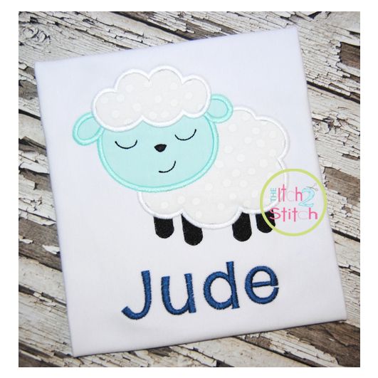 Sleepy Lamb Boy Applique | Machine Embroidery Designs by JuJu