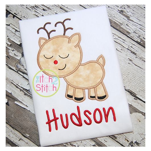 Sleepy Reindeer Boy Applique | Machine Embroidery Designs by JuJu